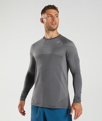 Gymshark Apex Seamless Muške Dugi Rukav Sive Sive | HR 2646HAP